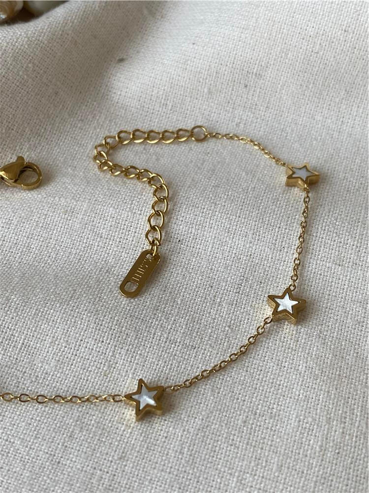 Çelik Sedef Yıldızlar Minimal Bileklik