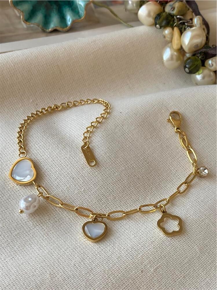 Çelik Sedefli Charmlar Bileklik