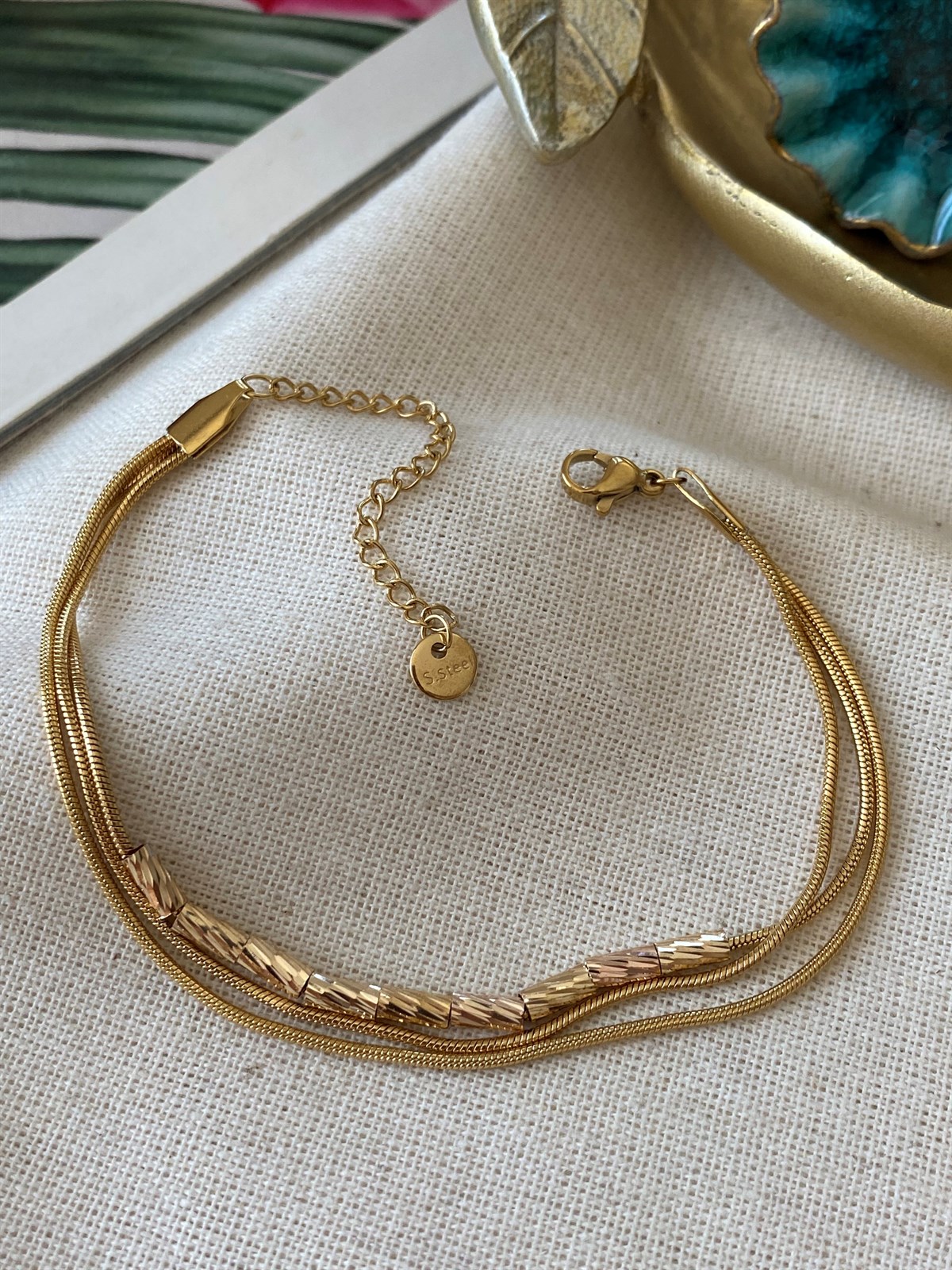 Çelik Silindir Üçlü Bileklik