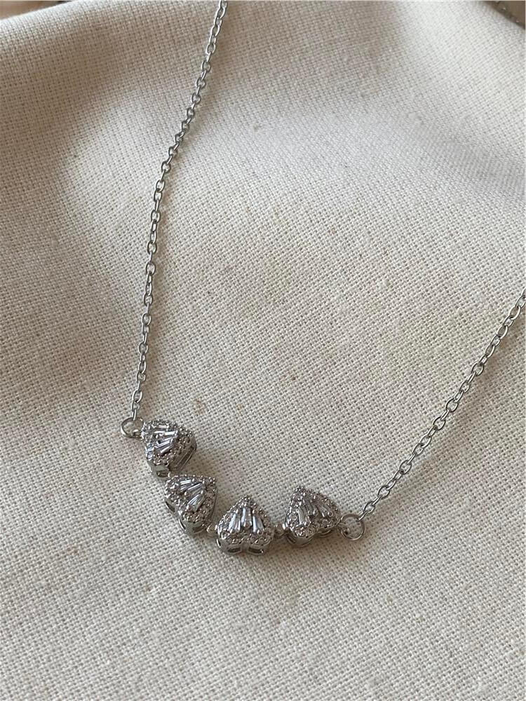 Çelik Silver Açılabilir Kalp Yonca Kolye
