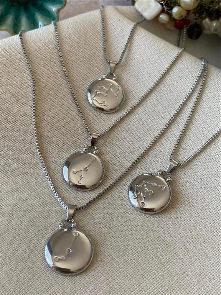Çelik Silver Burç Kolye