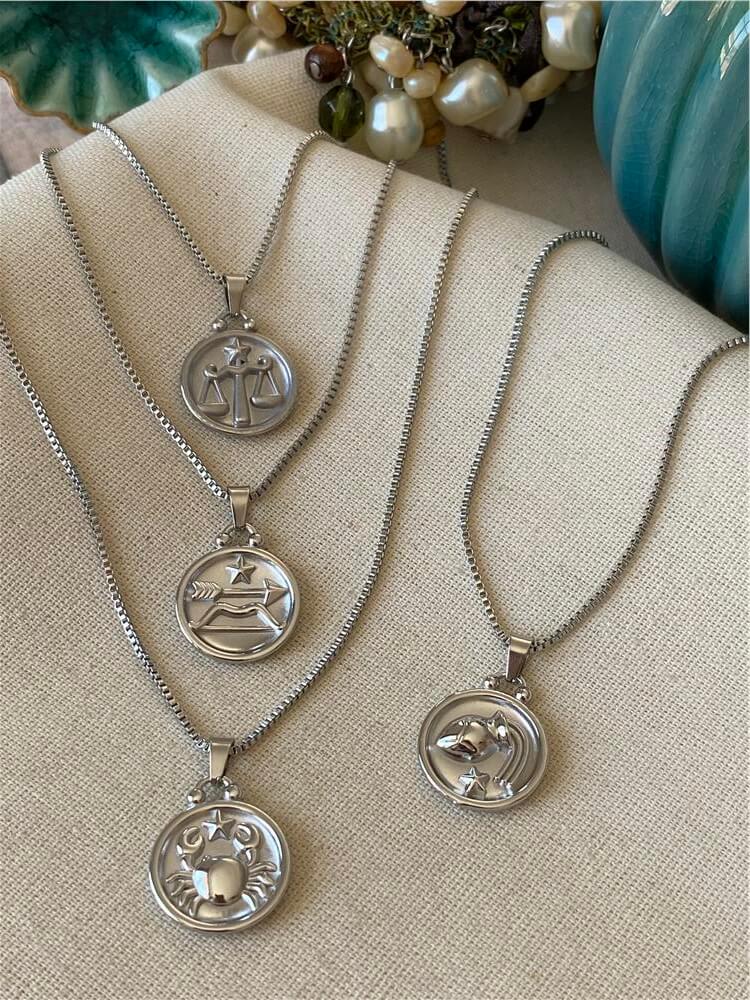 Çelik Silver Burç Kolye