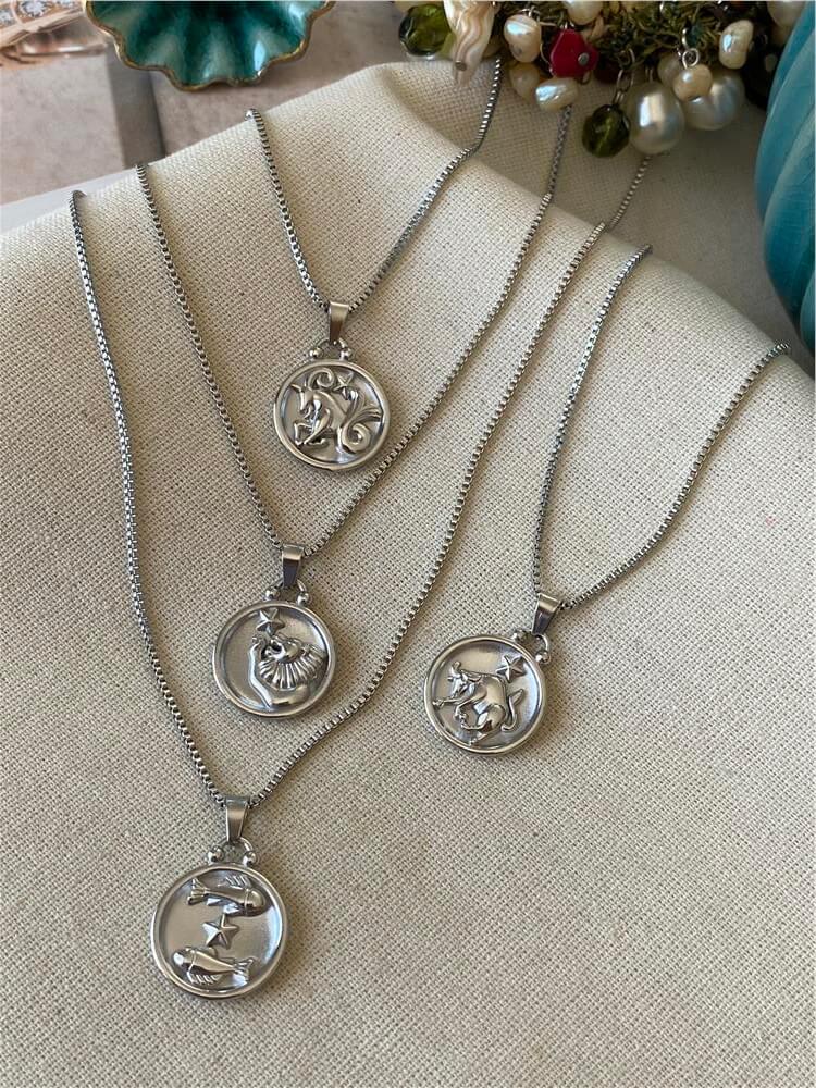 Çelik Silver Burç Kolye