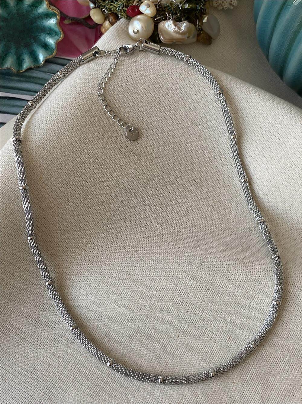 Çelik Silver Dorikalı Hasır Kolye
