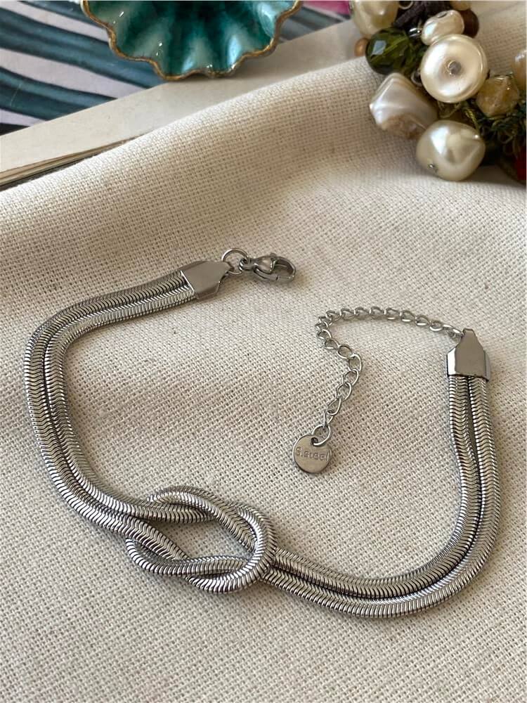 Çelik Silver Düğüm Bileklik