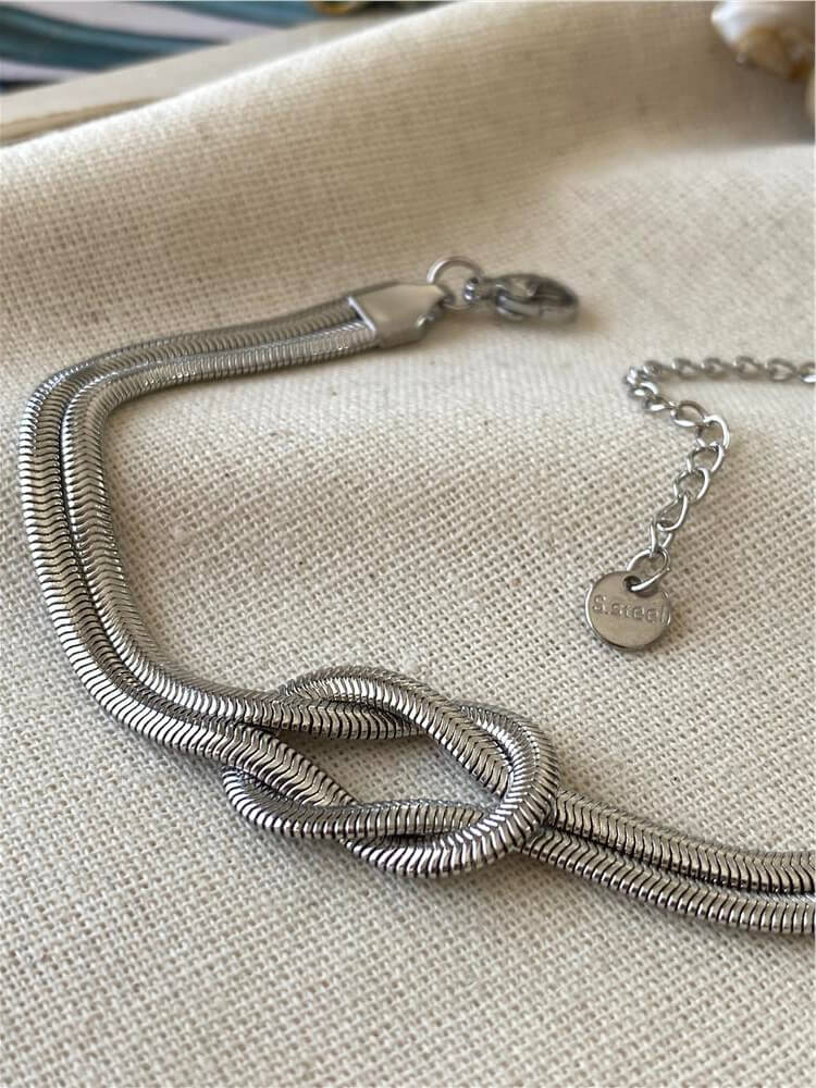 Çelik Silver Düğüm Bileklik