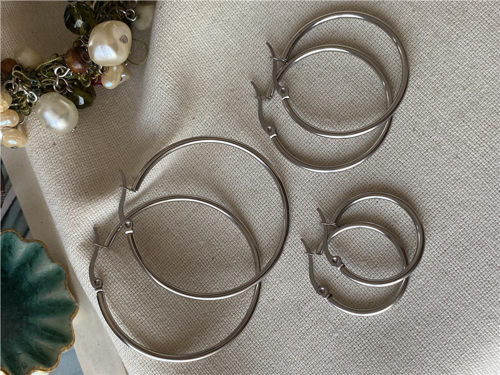 Çelik Silver Halka Set Küpe