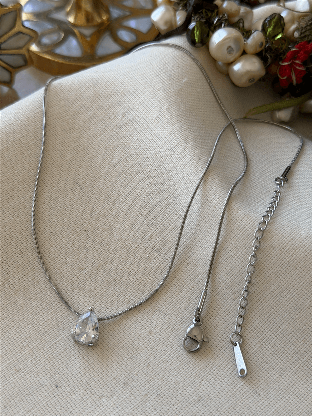 Çelik Silver Mini Damla Kolye