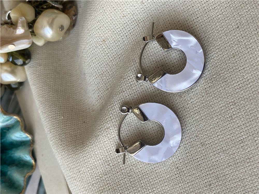 Çelik Silver Quarter Küpe