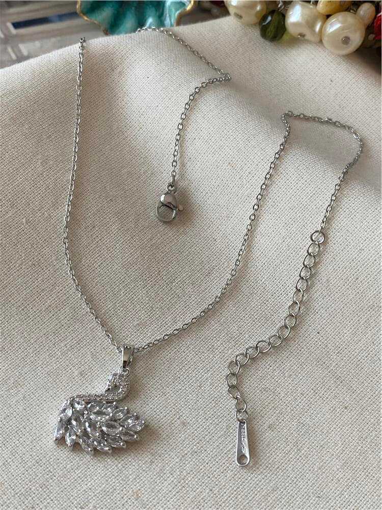 Çelik Silver Swan Kolye