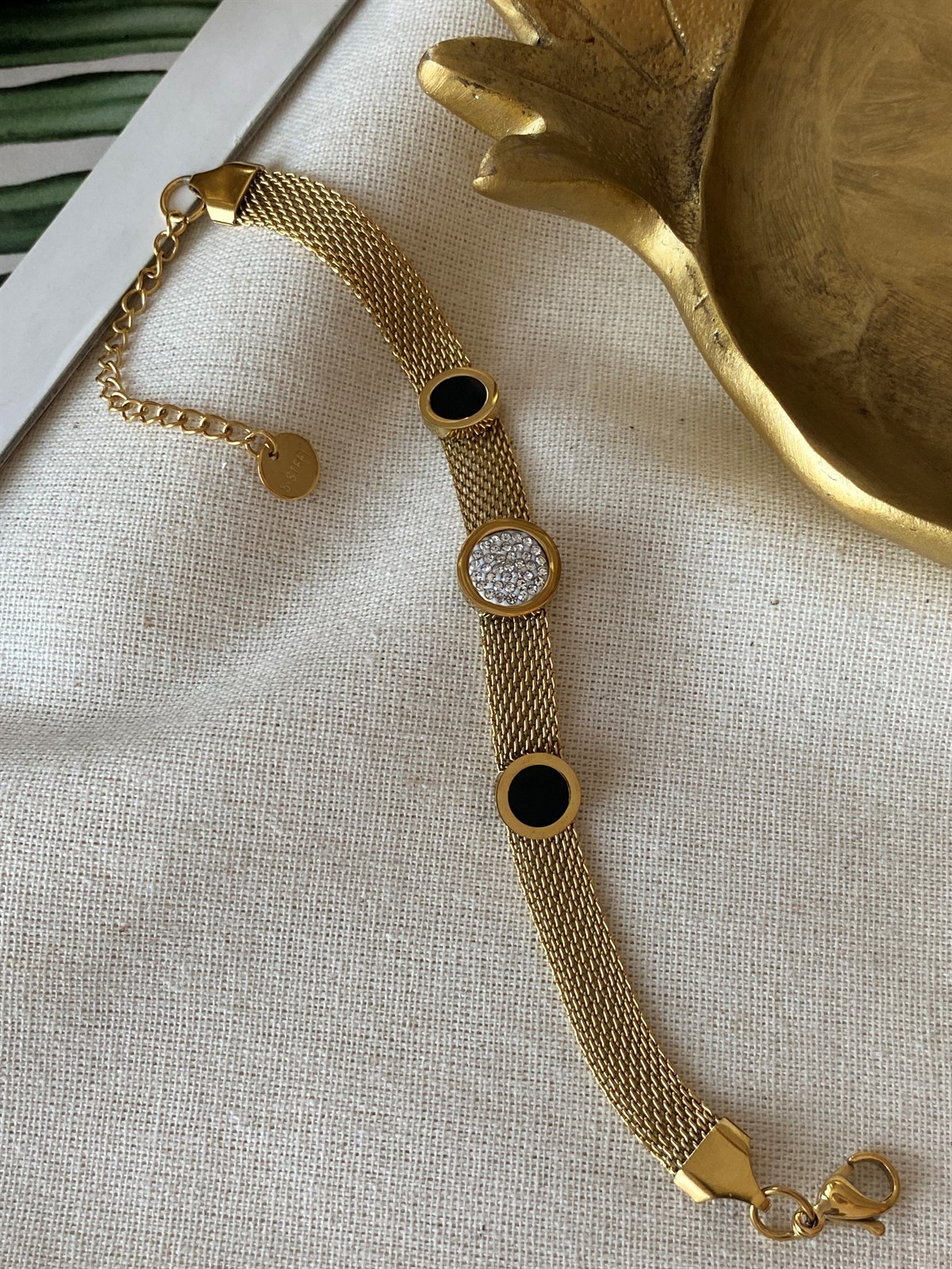 Çelik Simli Halka Hasır Bileklik