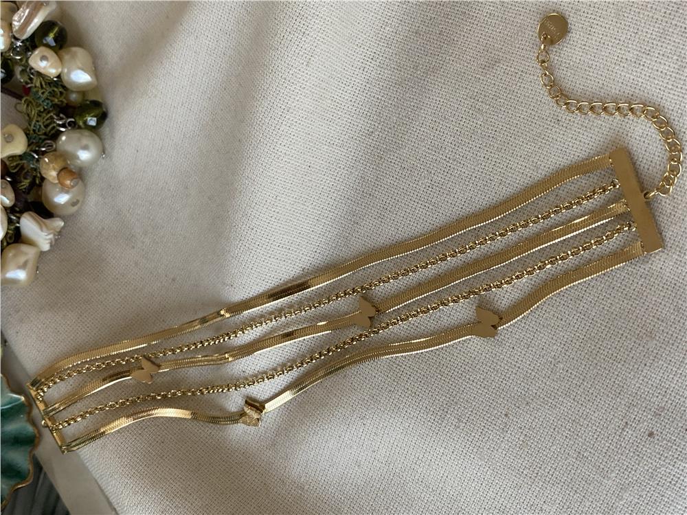 Çelik Sıralı Kelebekler Bileklik