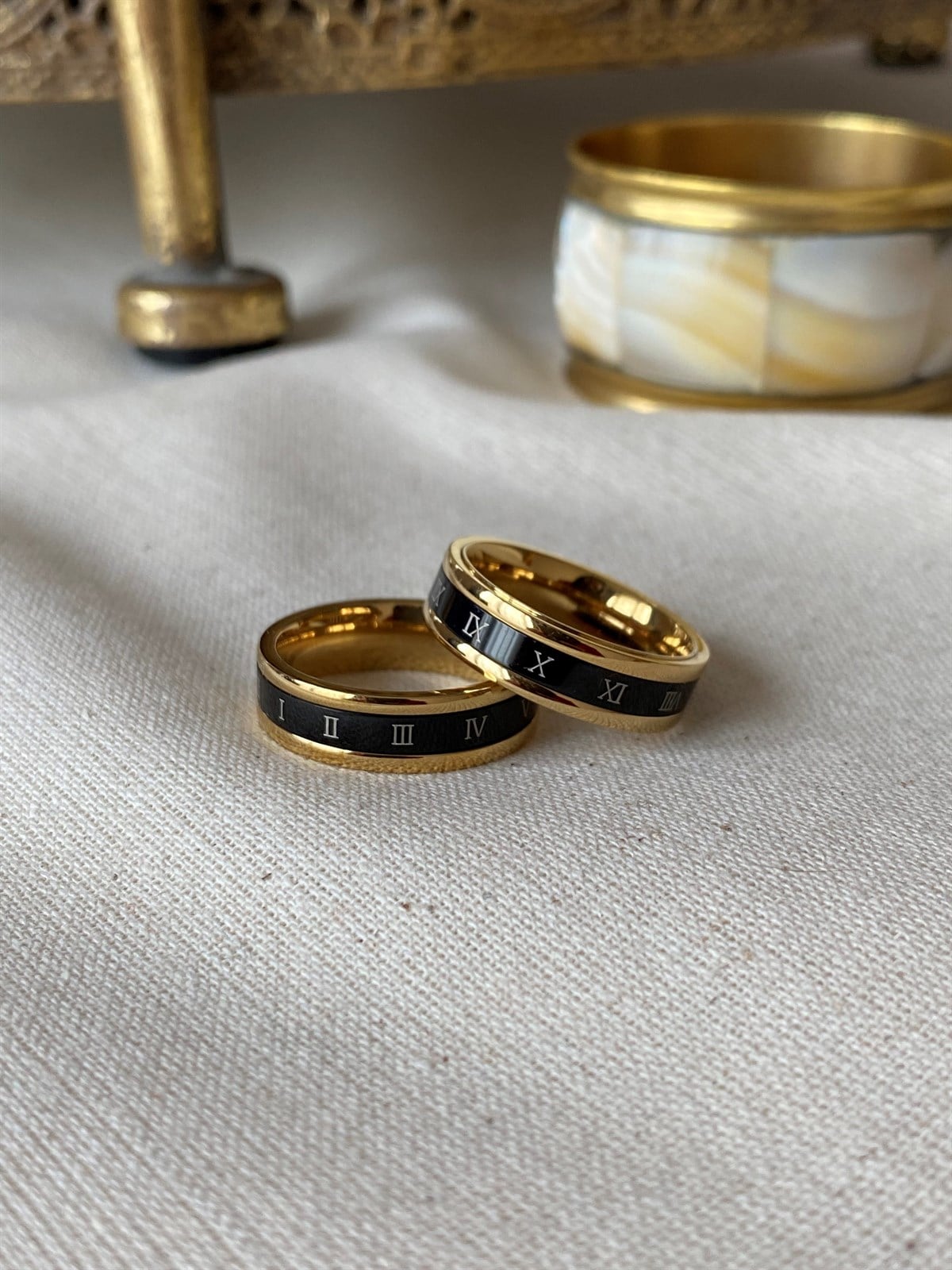 Steel Black Roman Ring