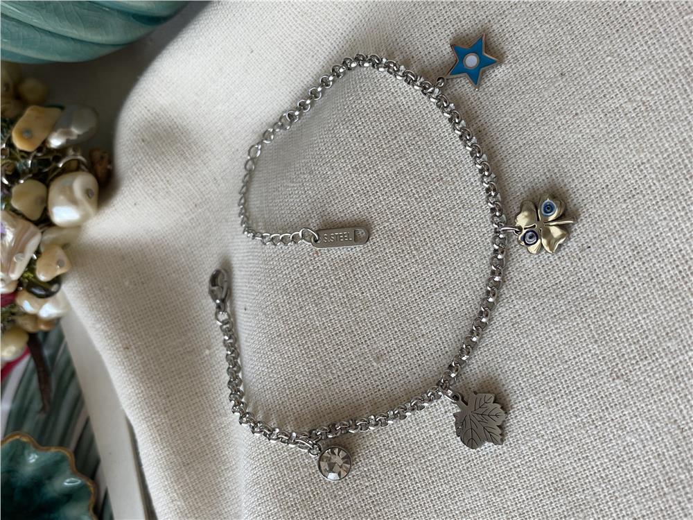 Çelik Taşlı Bohem Bileklik