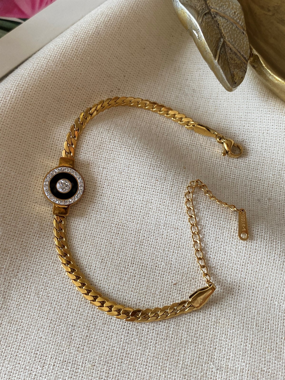 Çelik Taşlı Şikel Bileklik