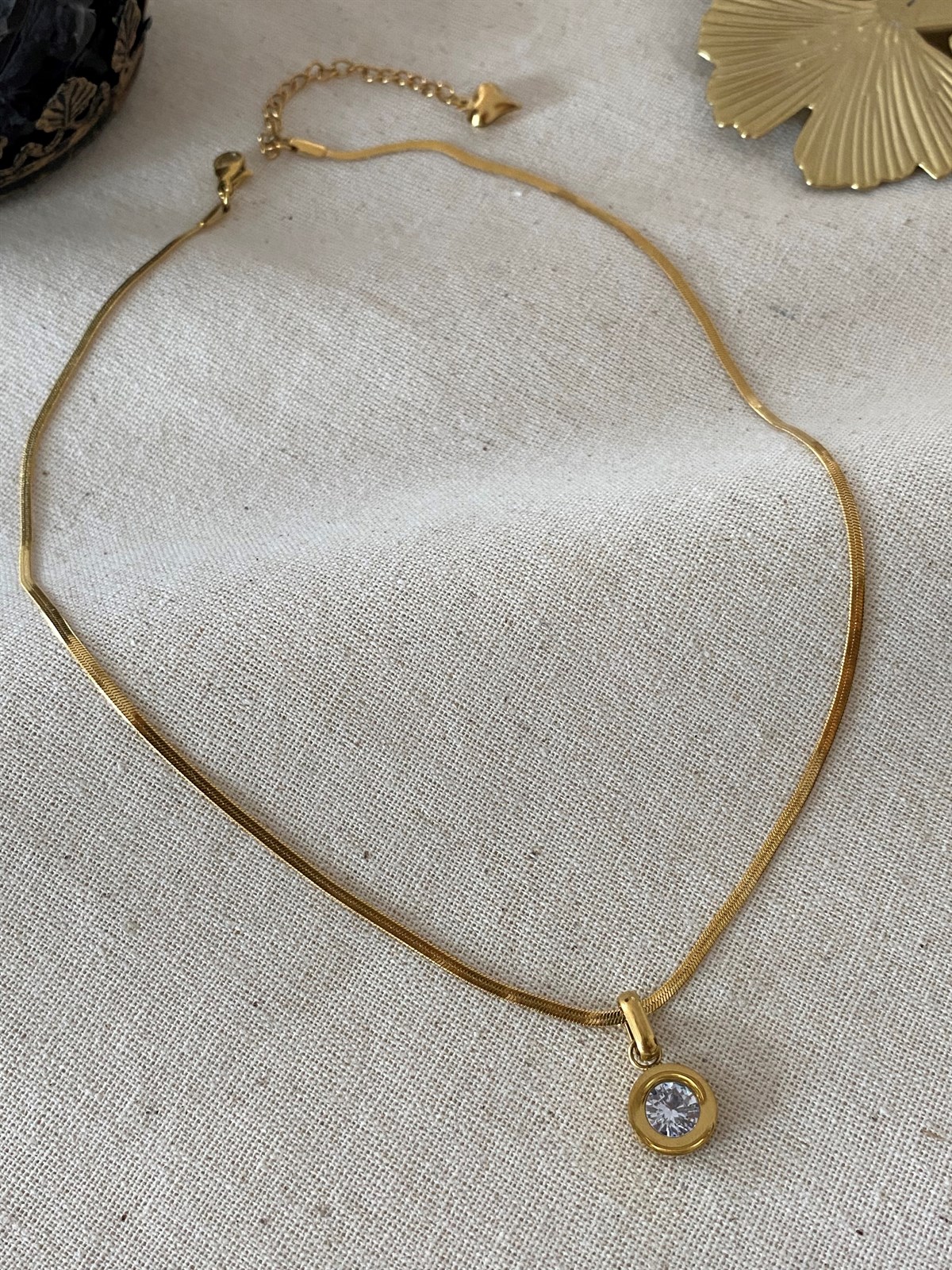 Steel Solitaire Necklace