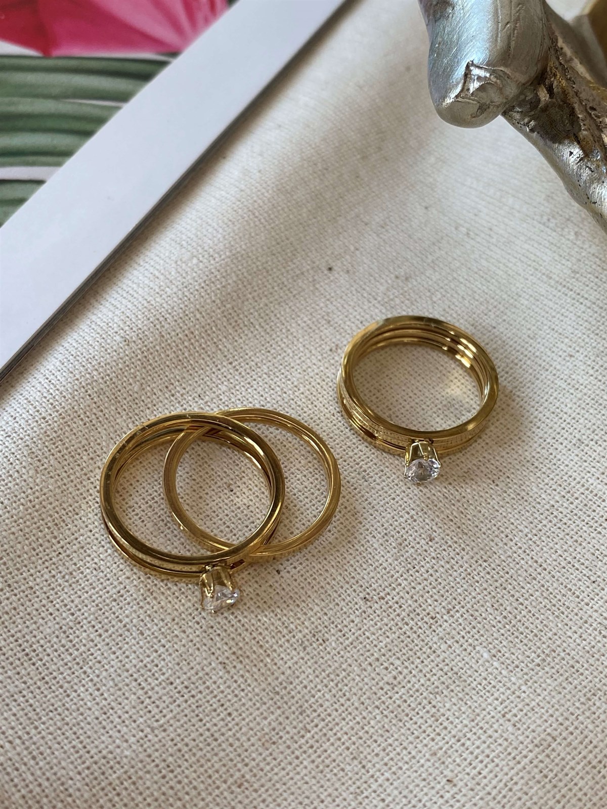 Çelik Tektaşlı Tasarım Yüzük