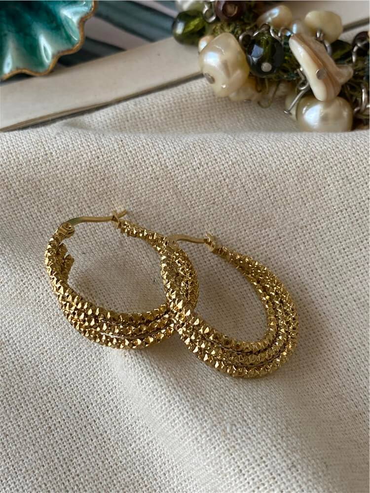 Çelik Tırtıklı Halkalar Küpe