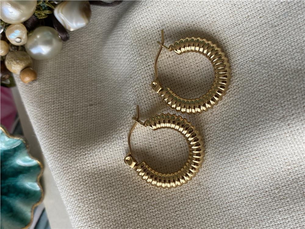 Çelik Tırtıklı Küpe