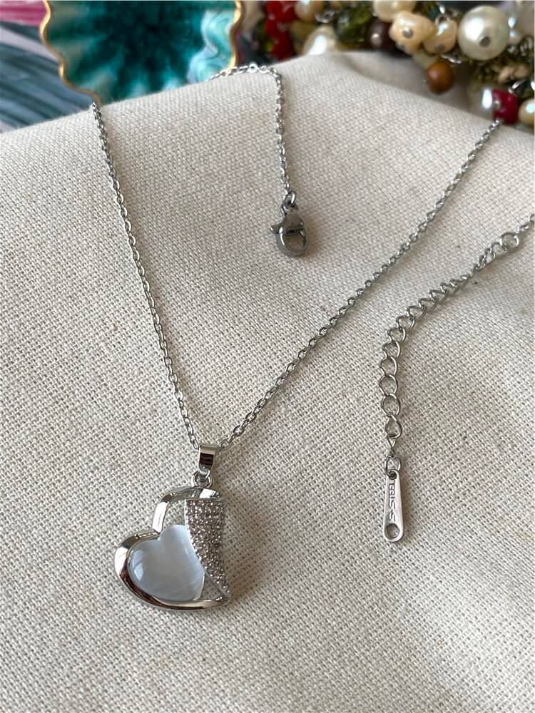 Çelik Trapeze Heart Kolye