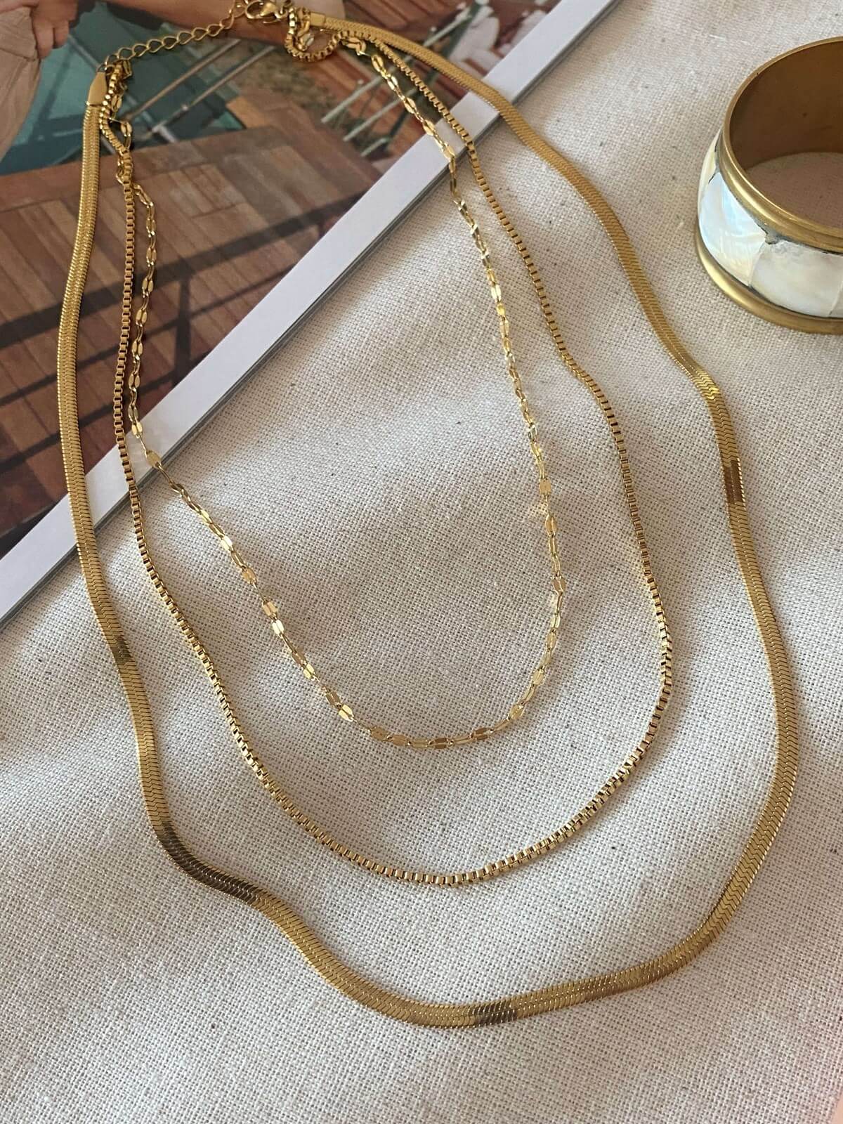 Steel Tri Beauty Necklace