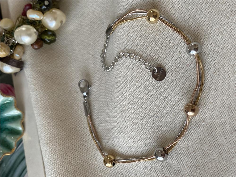 Çelik Tricolor Topçuk Bileklik 