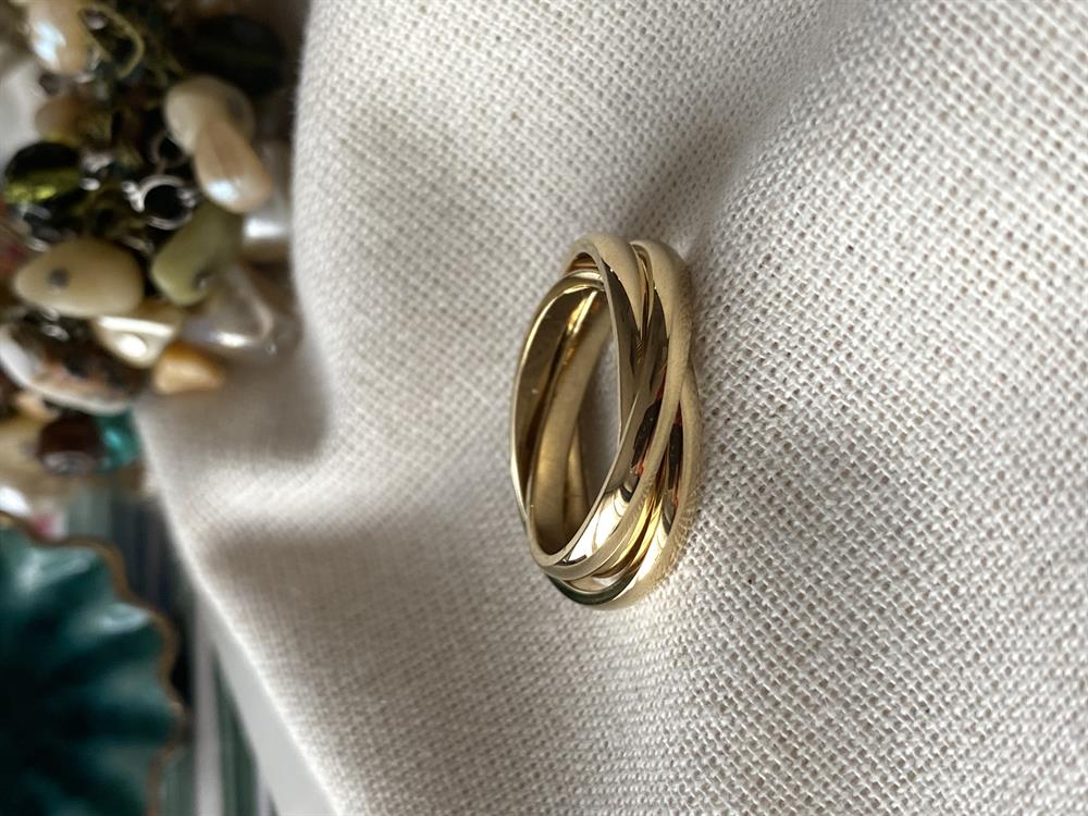 Steel Trinity Gold Ring