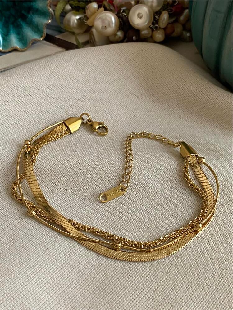 Çelik Triple Chain Bileklik