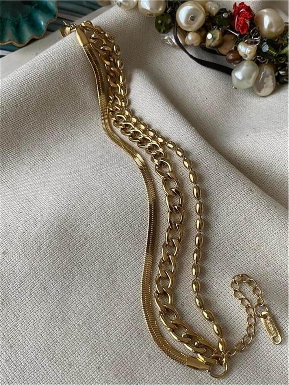 Çelik Üçlü Badem İtalyan Bileklik