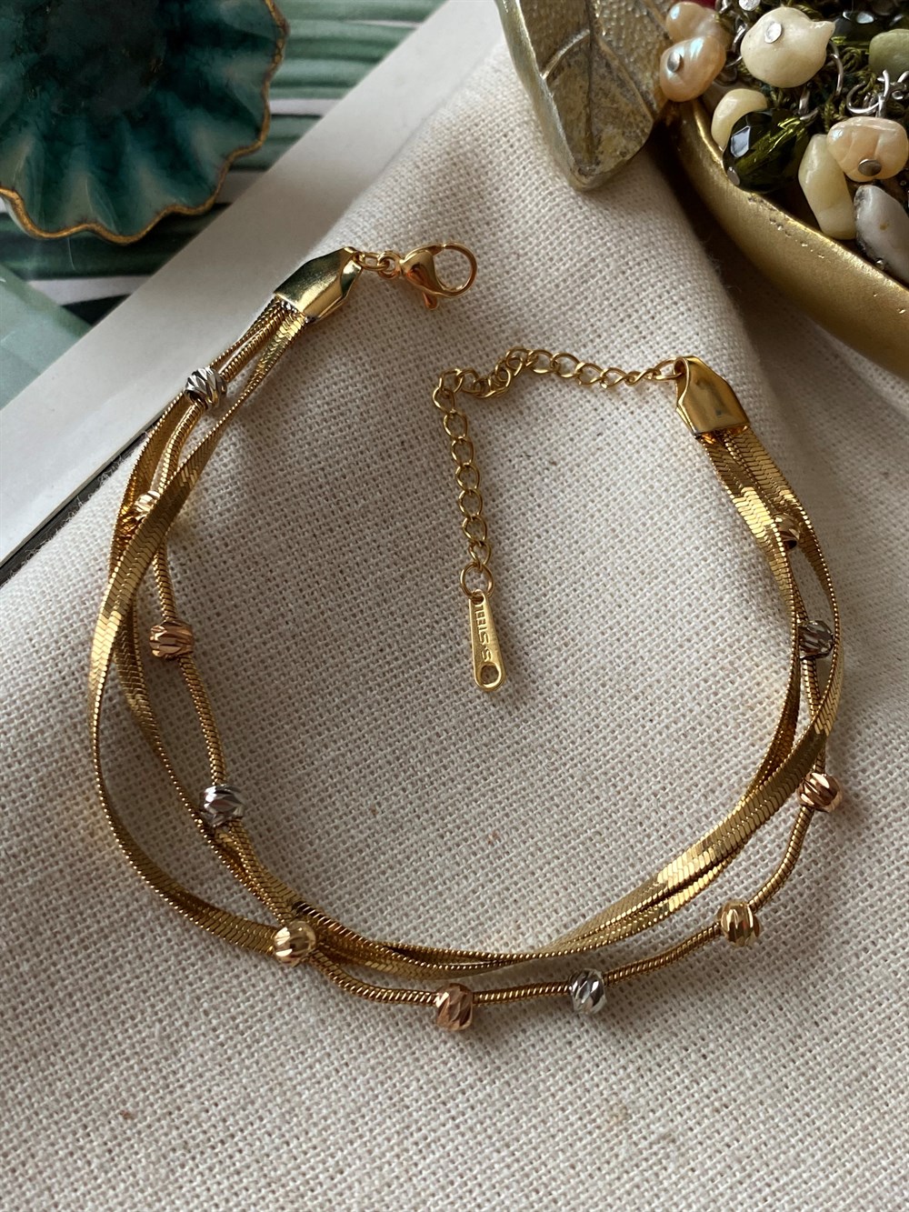 Çelik Üçlü Dorikalı Bileklik 