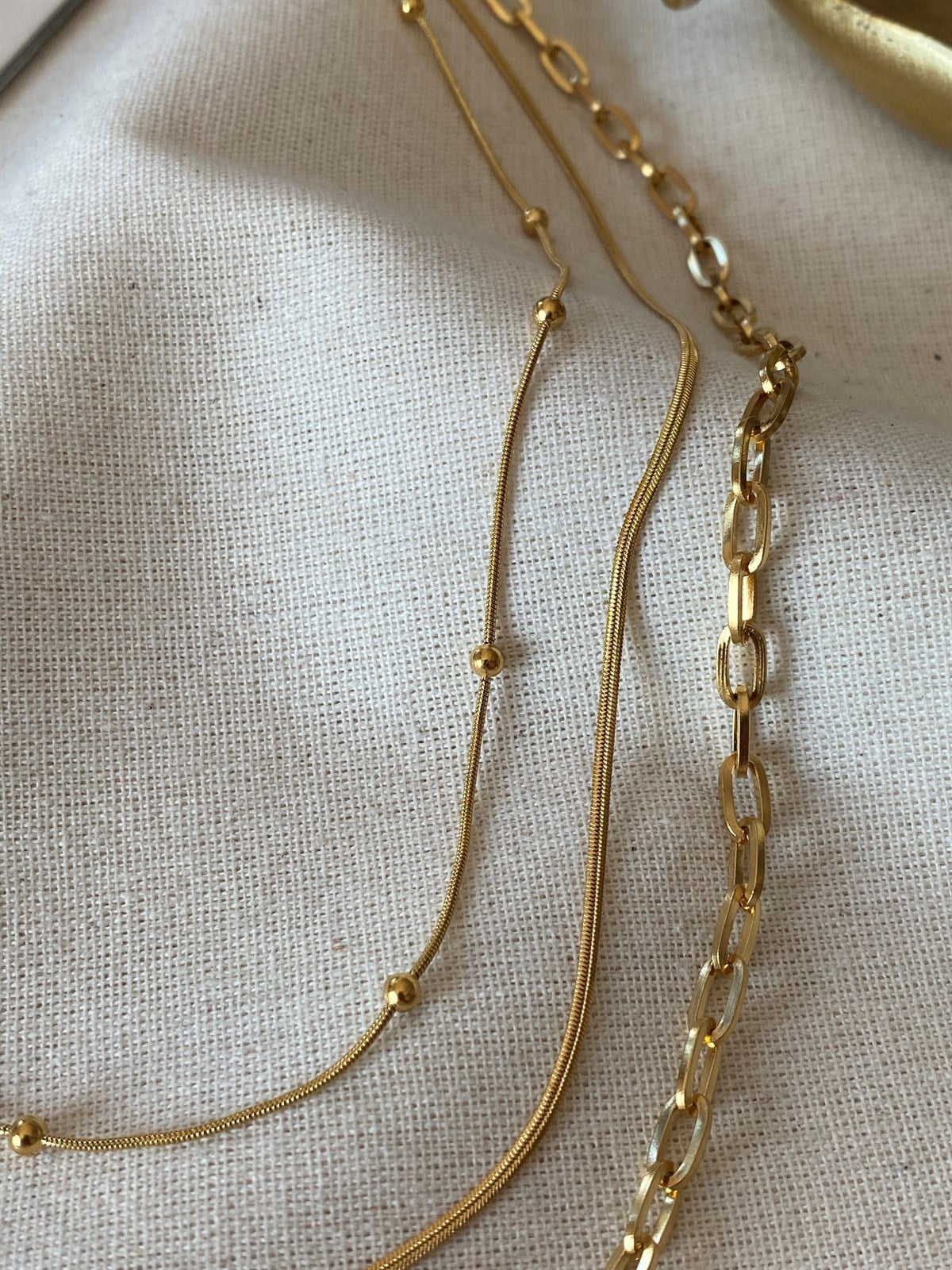 Çelik Üçlü Oval Kolye