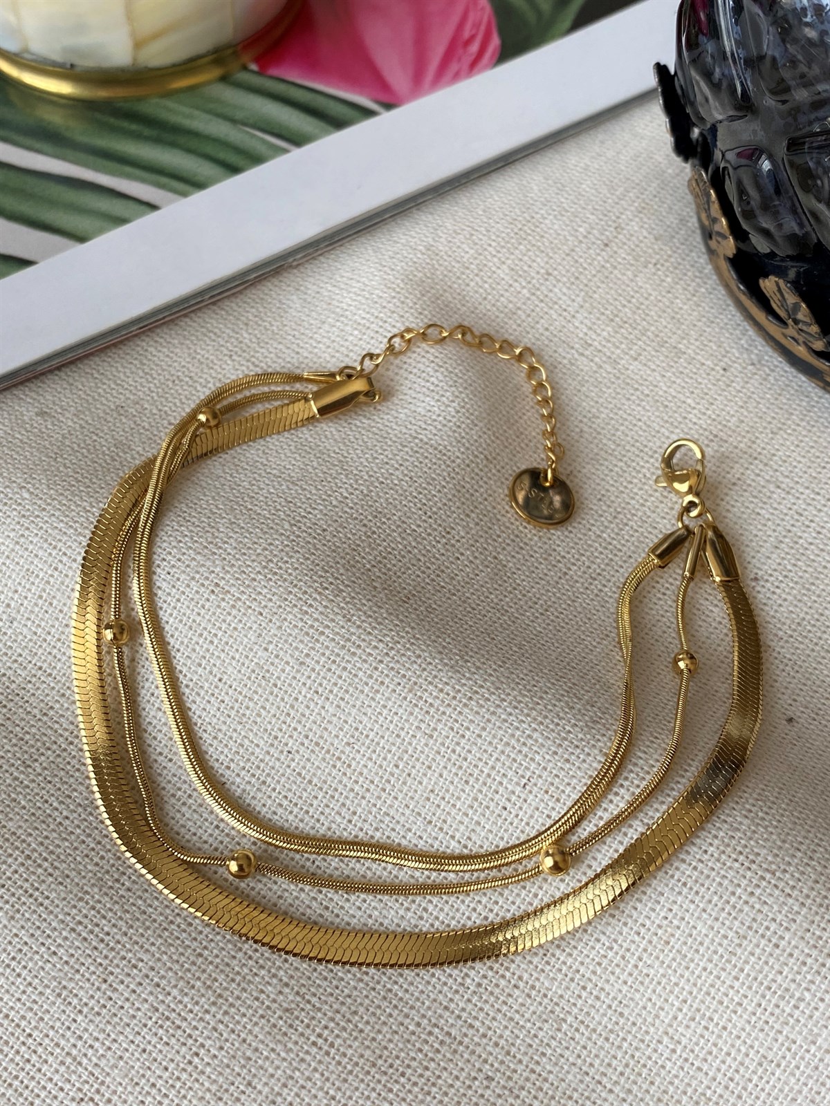 Çelik Üçlü Yassı Dorika Bileklik