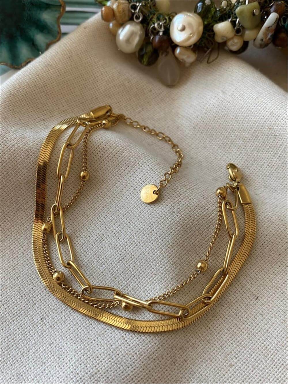 Çelik Üçlü Zincir Bileklik