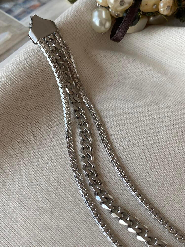 Çelik Üçlü Zincir Model Bileklik