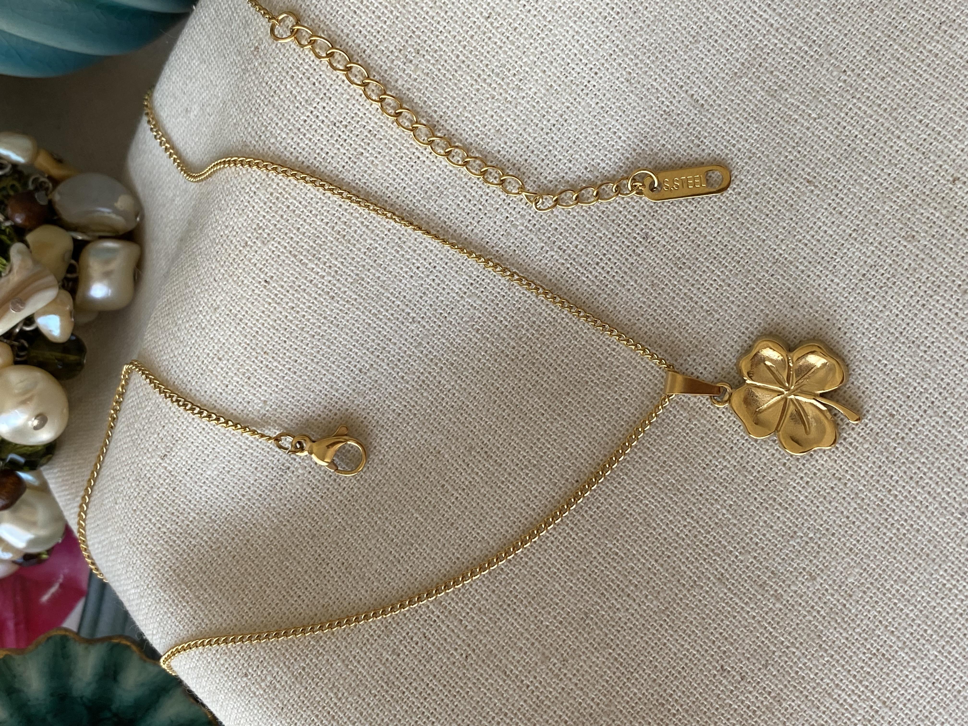Çelik Vintage Clover Kolye