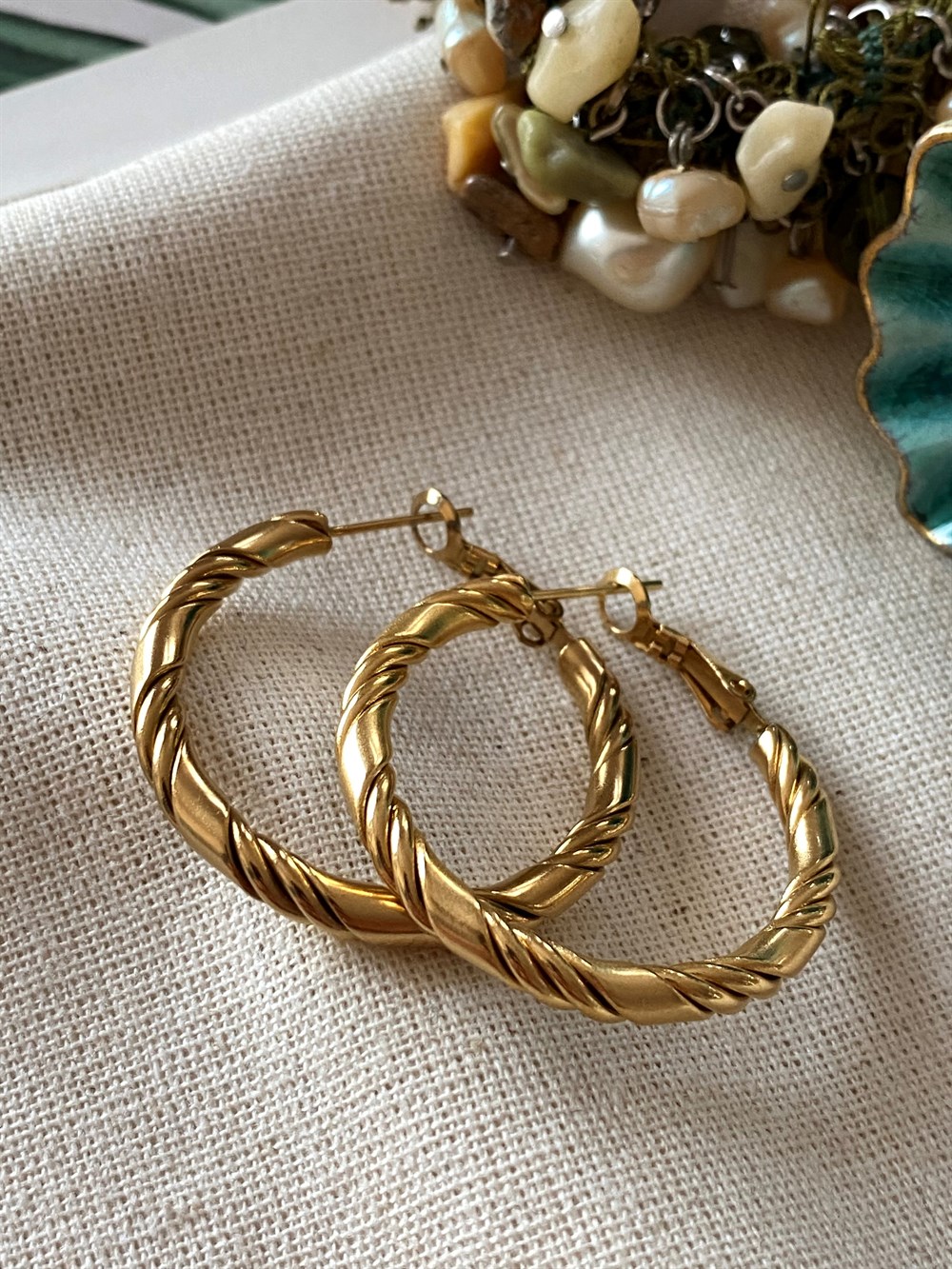 Çelik Vintage Halka Küpe