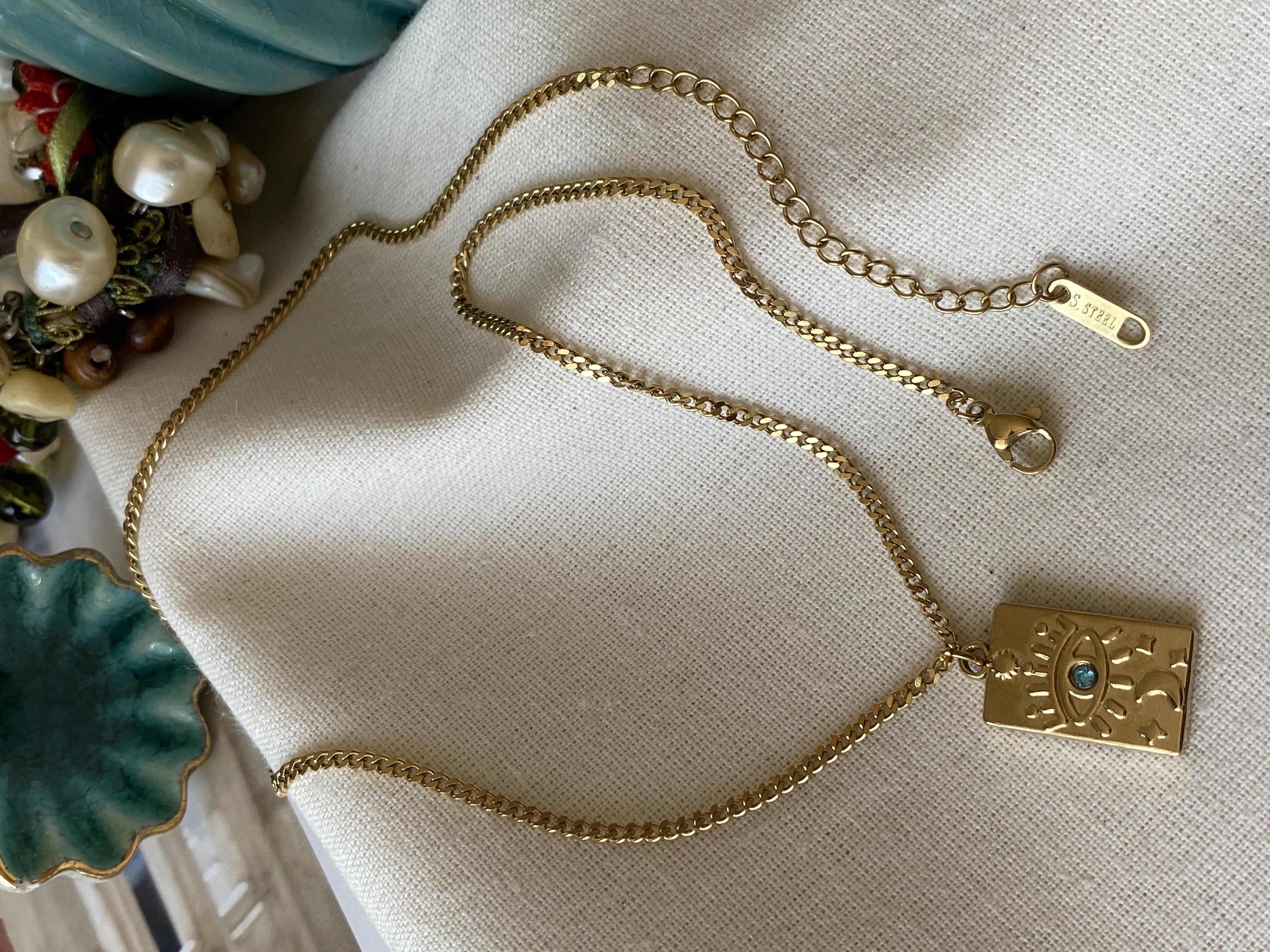 Çelik Vintage Luck Kolye