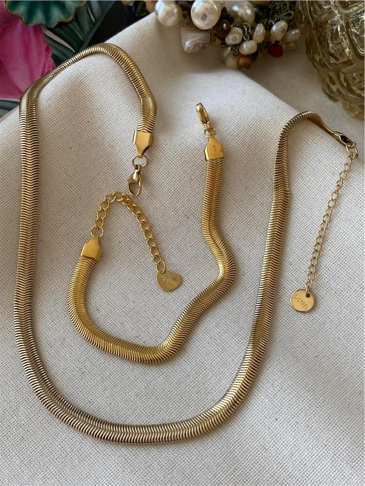 Çelik Worm Set Kolye Bileklik