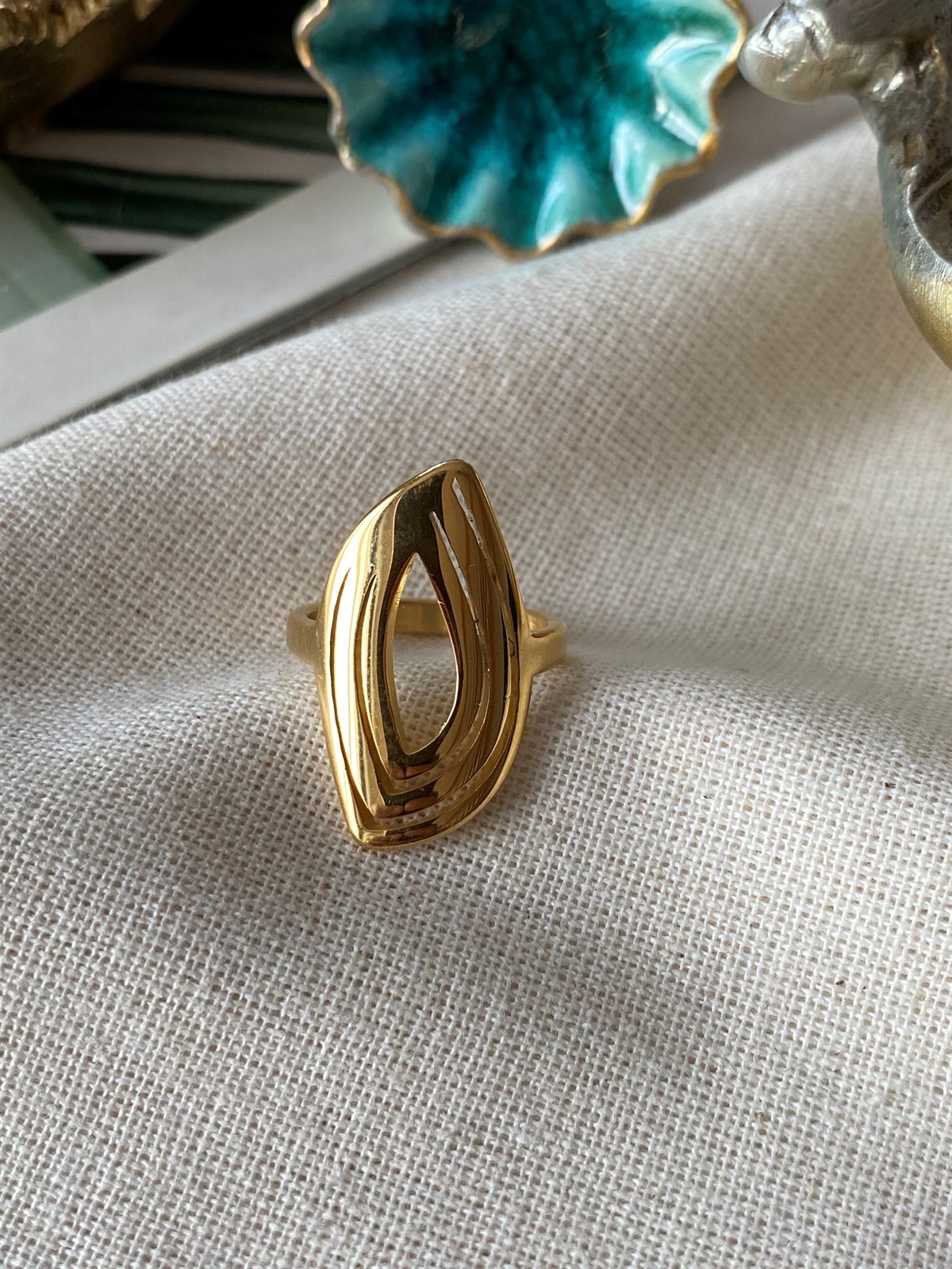 Çelik Yaprak Kesim Yüzük