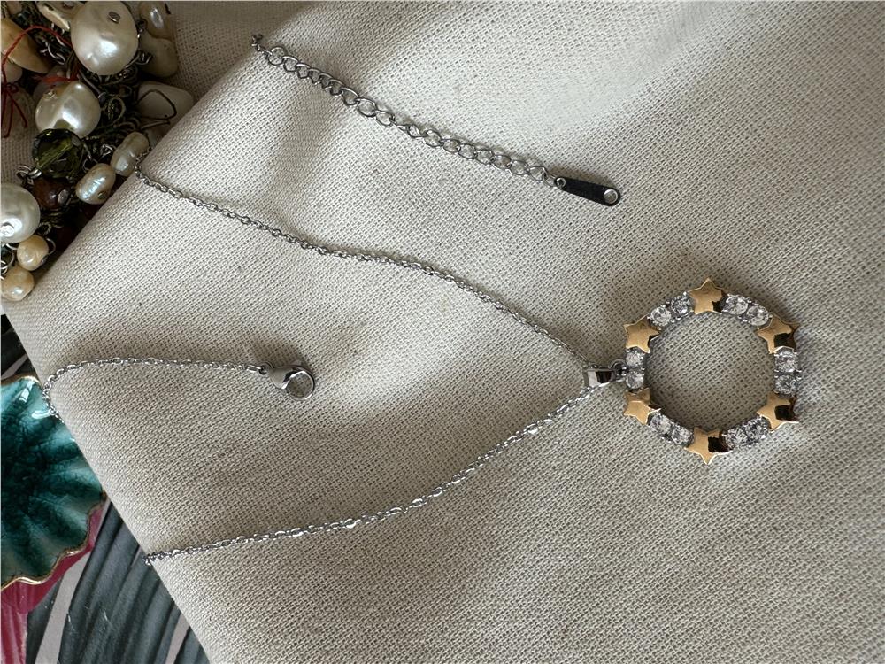 Çelik Yıldız Çerçeve Kolye