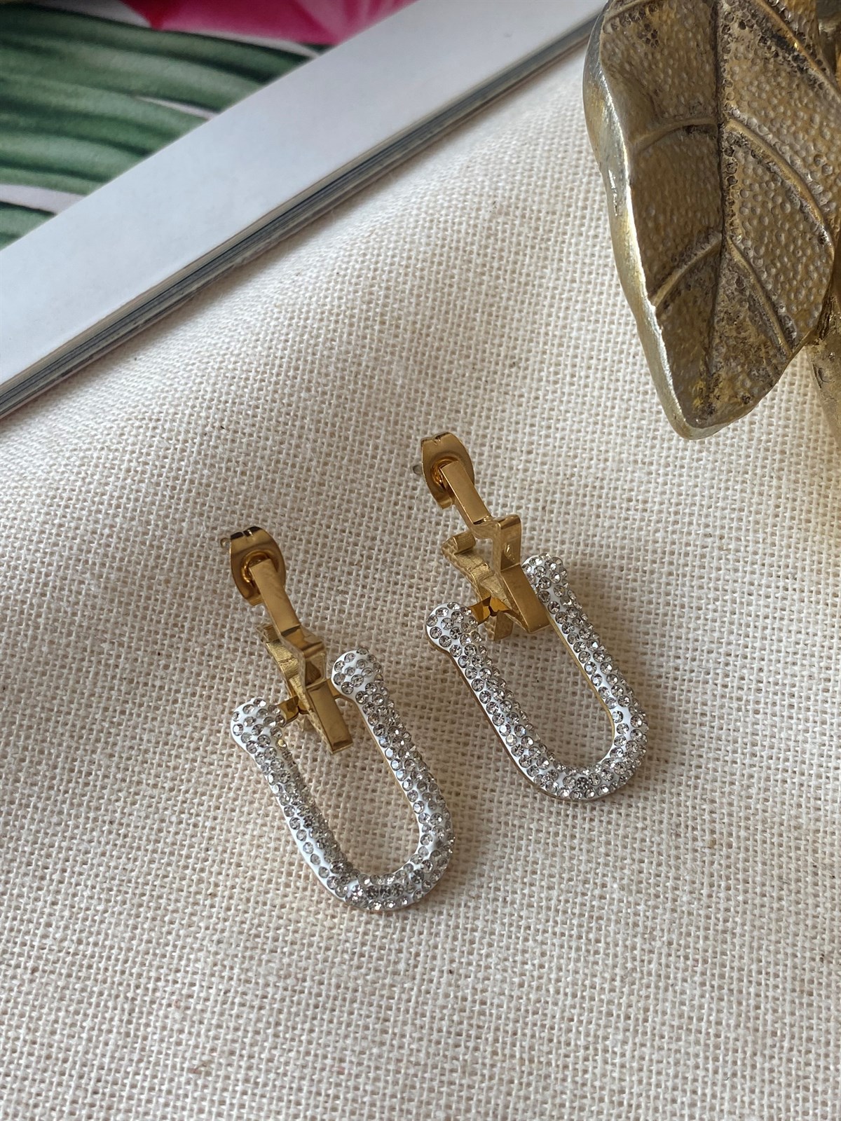 Çelik Yıldız U Küpe