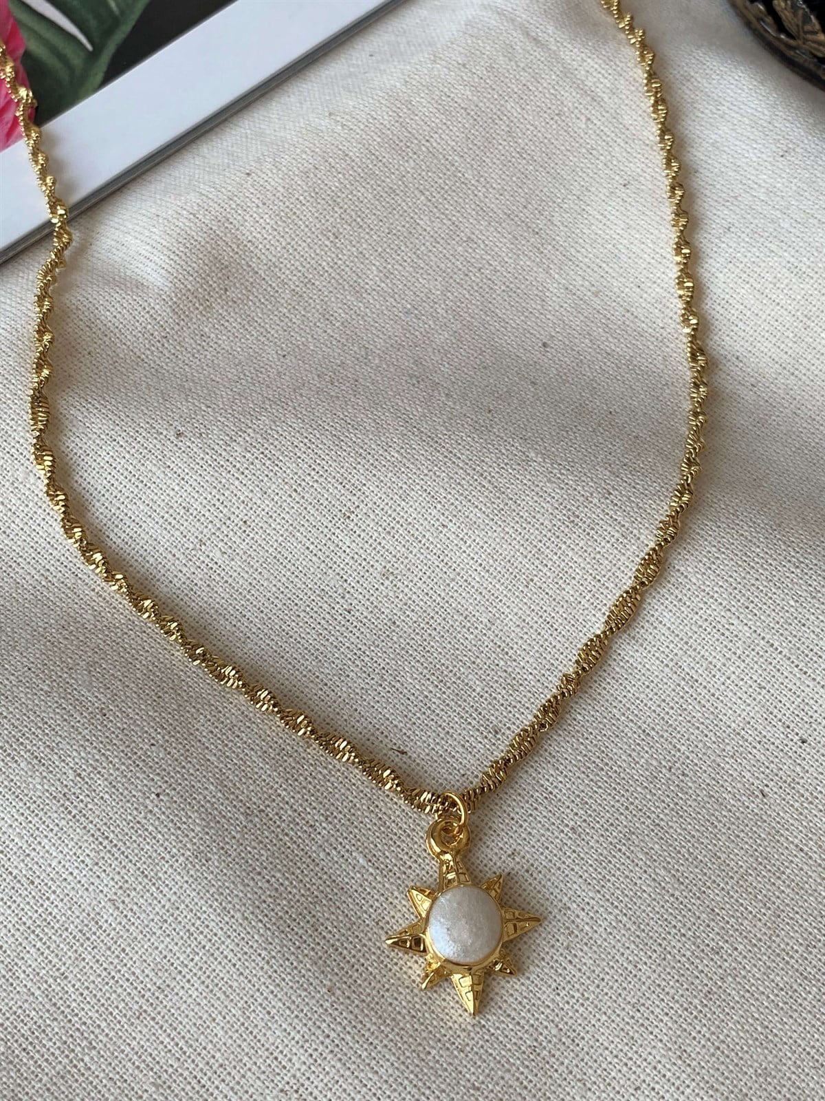 Steel Chain Sun Necklace