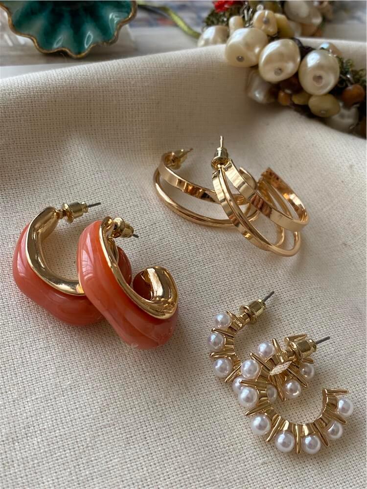 Çoklu Kemik Model Mercan Küpe Seti