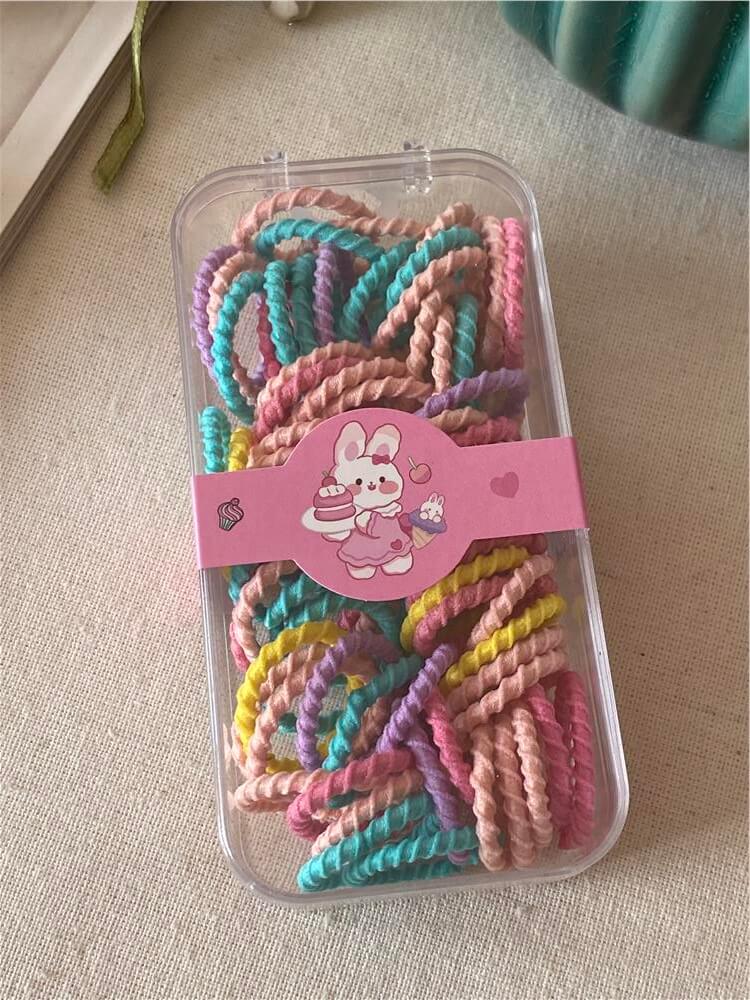 Çoklu Pastel Burgu Lastik Toka