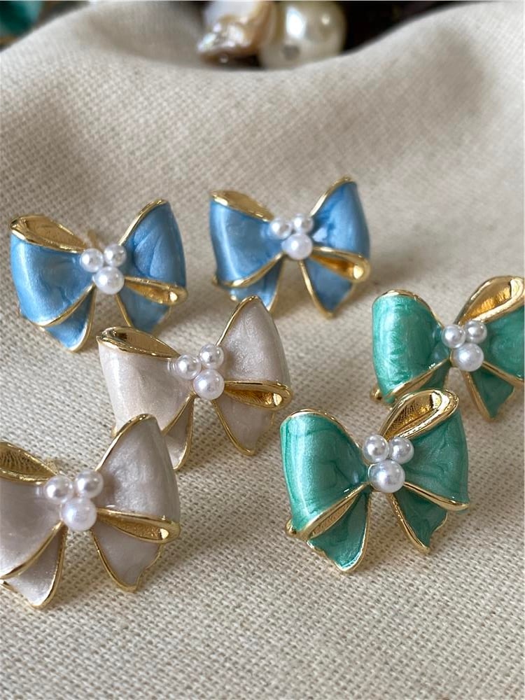 Colorful Bow Küpe