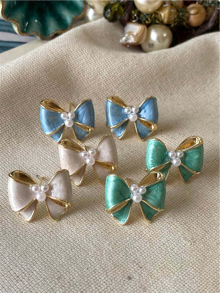 Colorful Bow Küpe