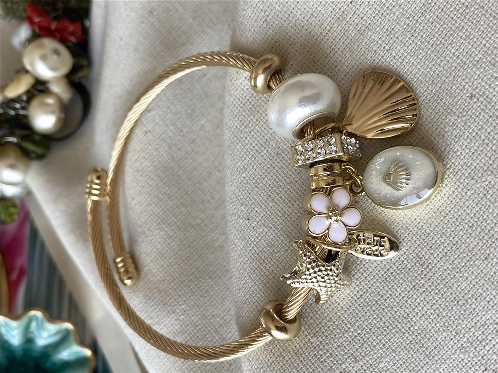 Deniz Yıldızı Lotus Charmlı Bileklik