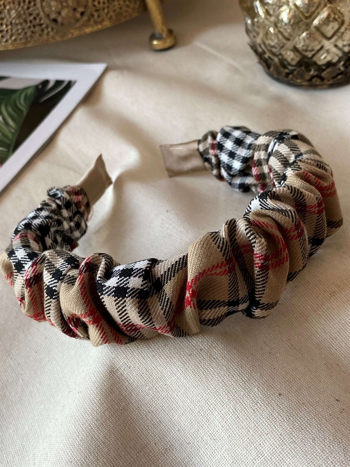 Plaid Pleated Crown