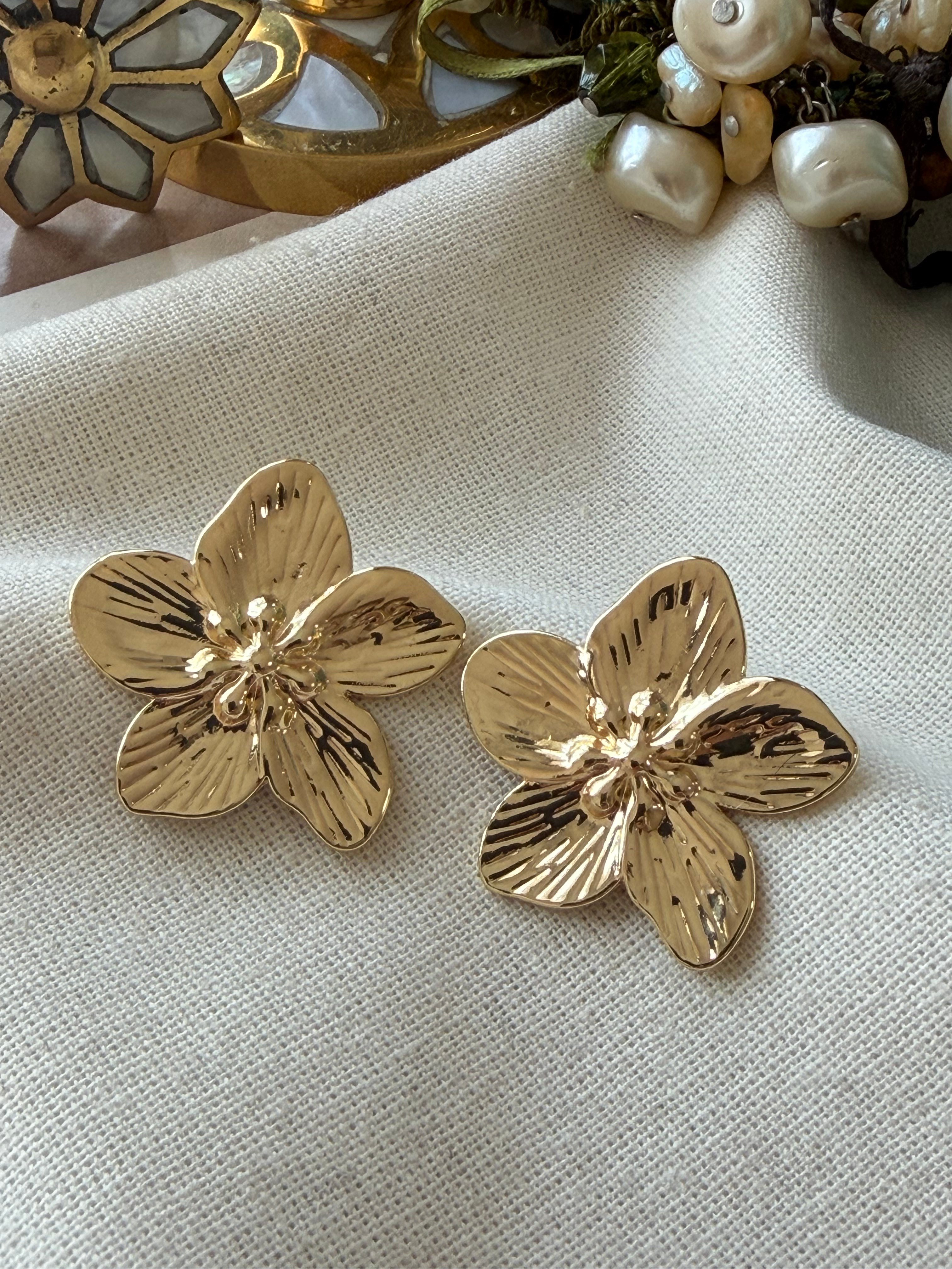 Gold Flower Küpe