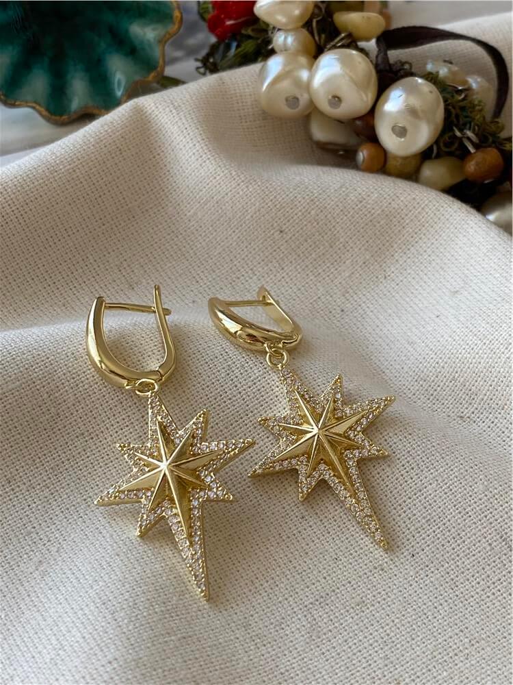 Gold Kuzeyyıldızı Sallantılı Küpe